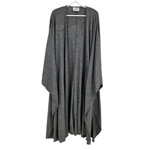 Vintage Cest Simone Lillie Rubin Shawl Duster Cardigan Gray Wool Open One Size